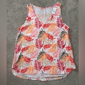 Women’s Loft mixed fabric sleeveless blouse, size L, new with tags
